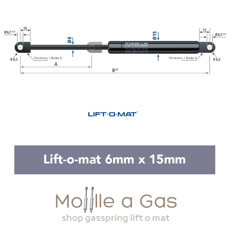 082473 Stabilus Molla a gas Lift-O-Mat 6x15 pneumatico